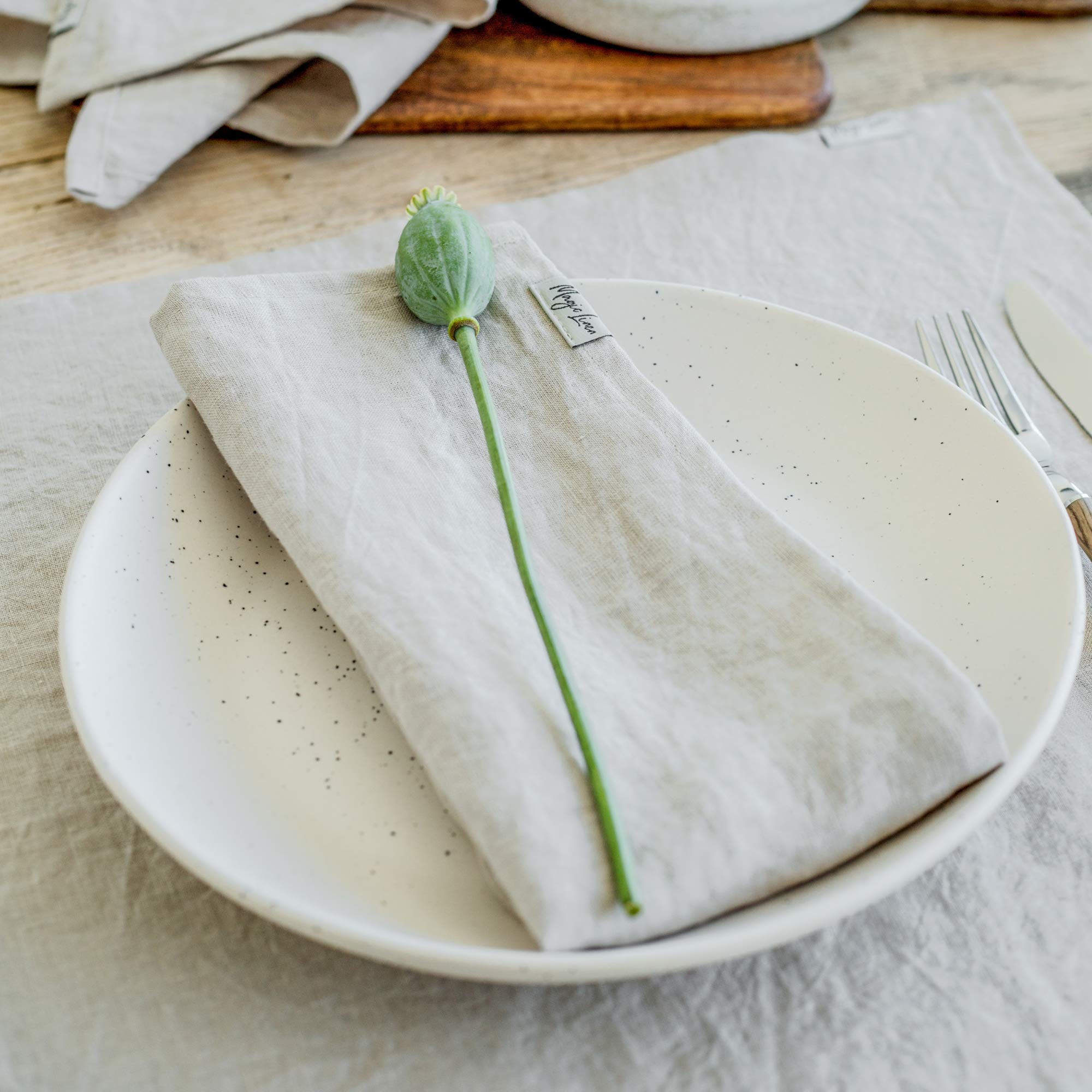 MagicLinen - Tovaglioli riutilizzabili in 100% lino per uso quotidiano, adatti per l'uso quotidiano, tovaglioli ecologici, colore: grigio chiaro