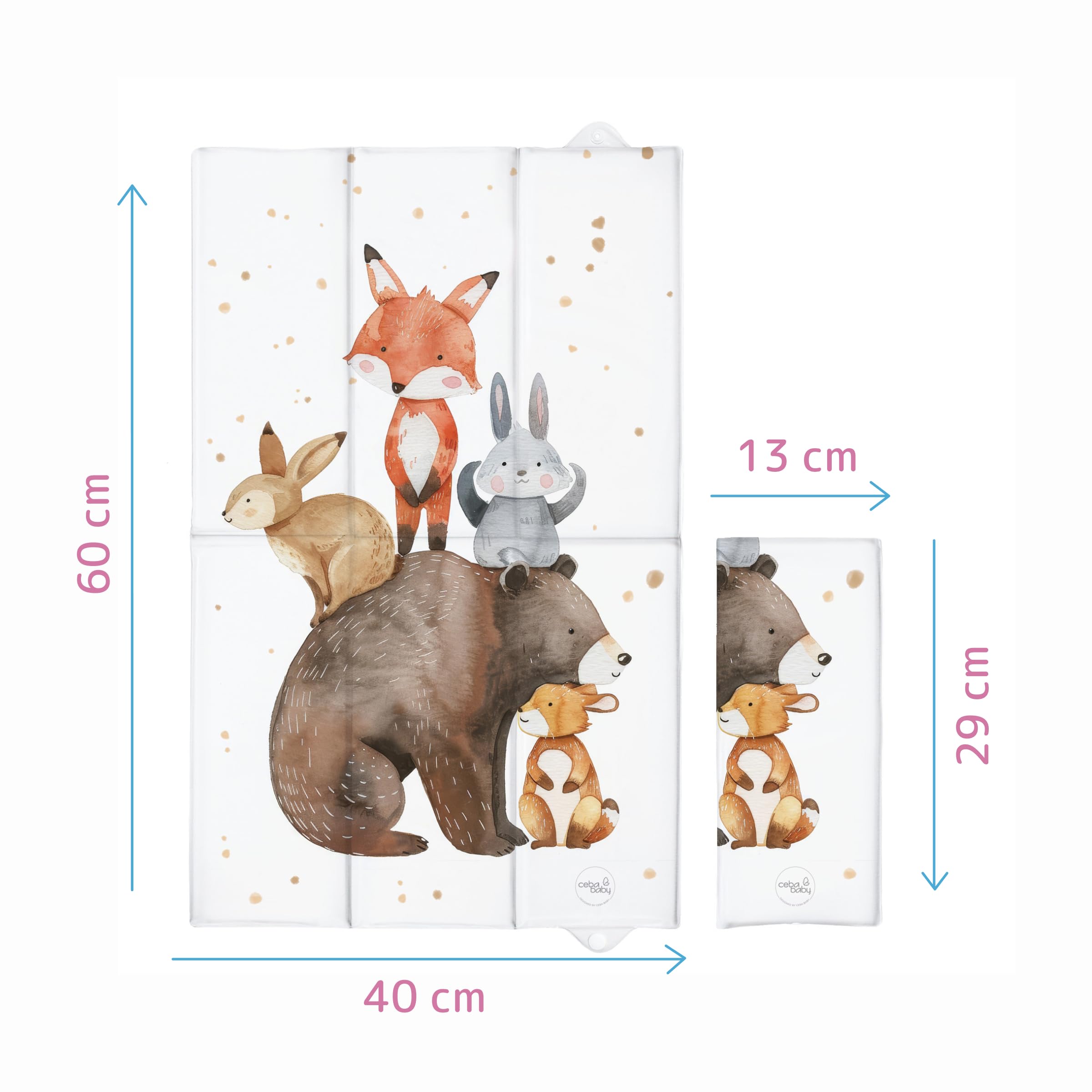 Portable Foldable Baby Travel Changing Mat, Forest Friends - Image 4