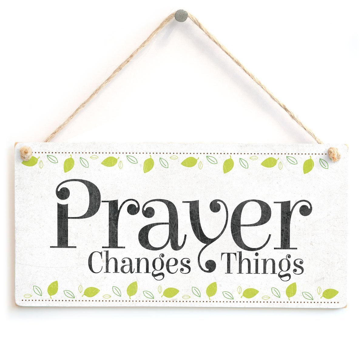 Meijiafei Prayer Changes Things - Beautiful Home Accessory Novelty Gift Sign Spiritual Religious Plaque 10"x5"