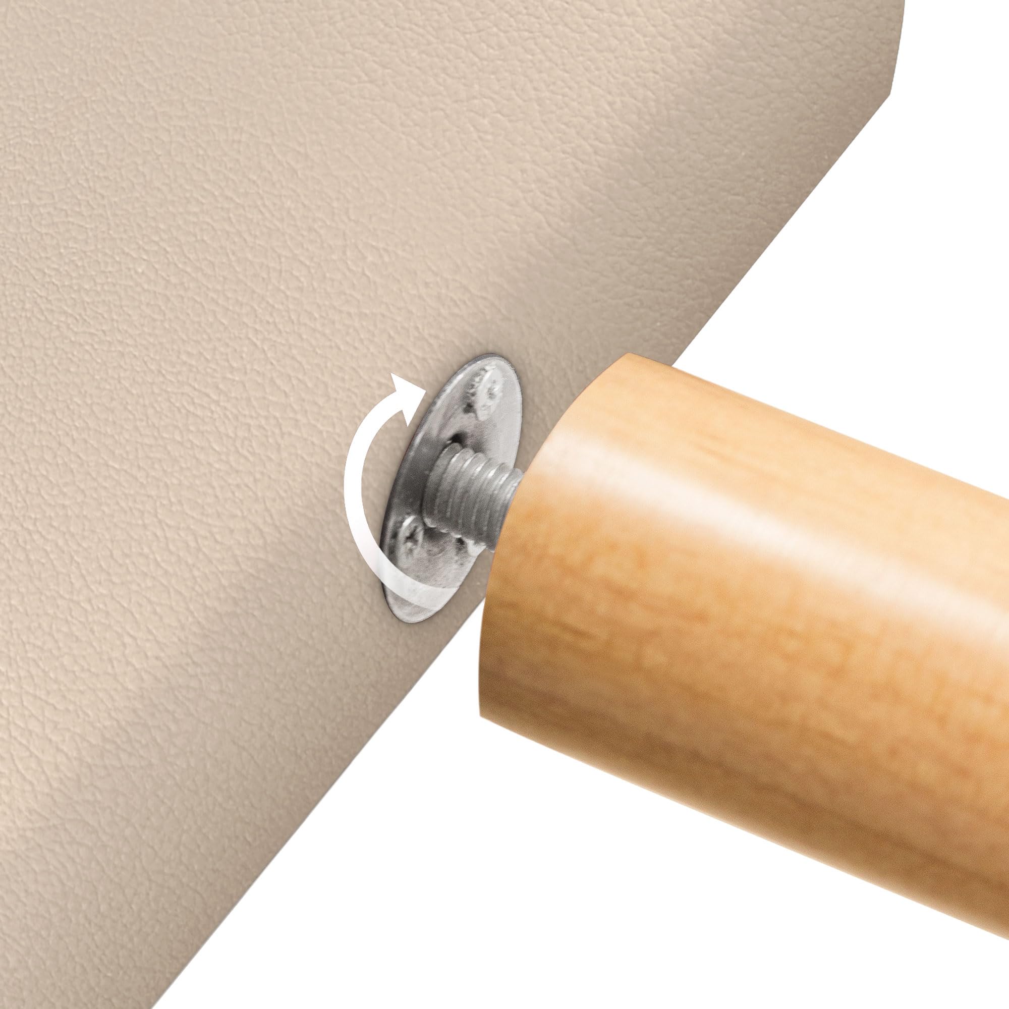 DHOME Testiera in Similpelle o Tessuto AQUALINE Pro con 2 file di Bottoni e Gambe Testiera Imbottita per Letto di Lusso (160x105cm con gambe (Letti 150/160), Similpelle Beige)