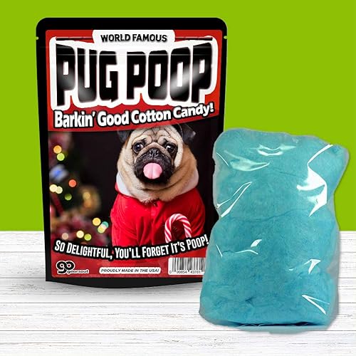 Miniatura 4 de Pug Poop - Calcetines de algodón para adultos, diseño de popa de caramelo, color azul