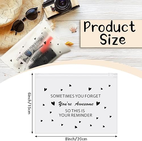 Miniatura 2 de Yaomiao 150 bolsas de maquillaje inspiradoras con texto en inglés Sometimes You Forget You're Awesome Make, bolsas de maquillaje EVA, bolsas de