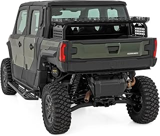 Rough Country Bed Rack & Spare Tire Mount for Polaris Xpedition XP - Easy Bolt-On Install, Reversible Basket Platform with Tie-Down Mesh Panels