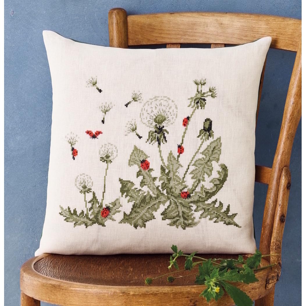 Permin Counted Cross Stitch Kit - Ladybugs Cushion