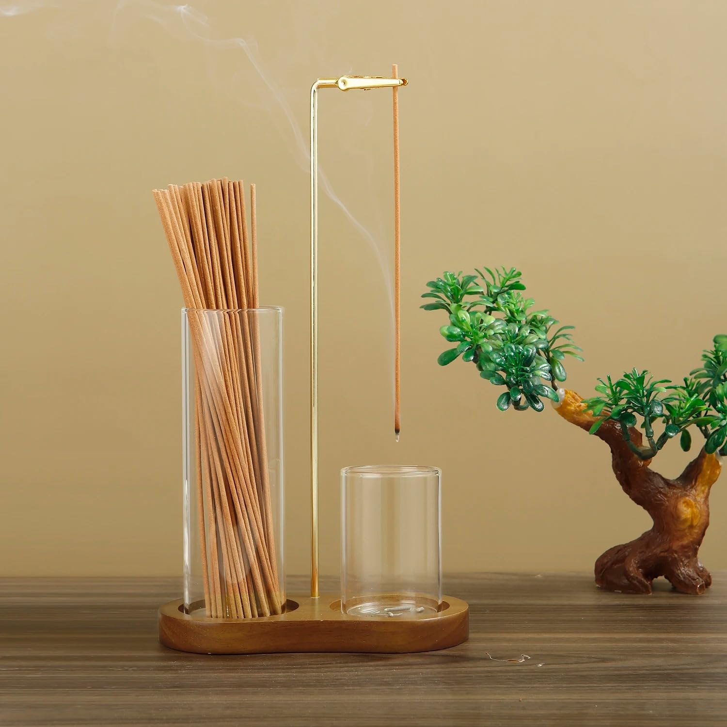 Porte-encens 2 en 1 pour bâtons de yoga et méditation à la maison