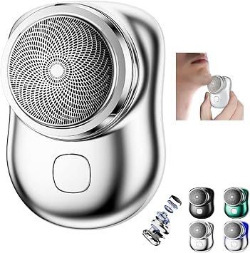 Mini Shaver Portable Electric Shaver, 2023 New Pocket Shave, Magic USB Mini Razor for Men, Rechargeable Travel Razors Men Shaving Face, Silver, 3.943.581.93 Inch, 1.0 Count