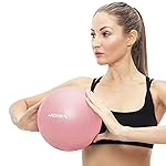 APEXUP Yoga Ball Exercise Ball, Heavy Duty Pilates Ball for Fitness, Balance, Core Workout, Physical Therapy (XXS (9) 23cm, Pink)