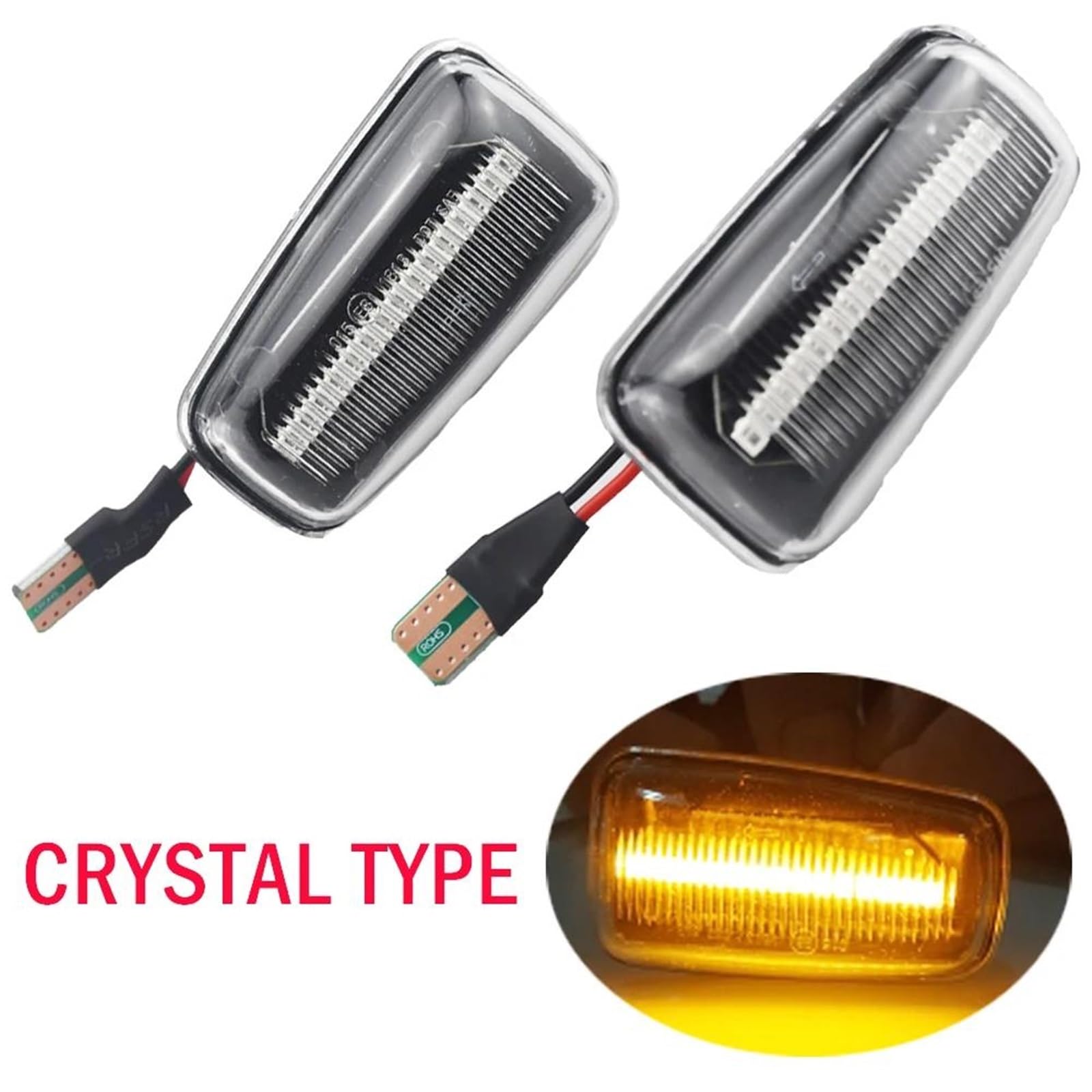 Conjuntos Luces Señalización Automóviles Para Peugeot 306 106 406 806 2 Uds Luz Posición Lateral Dinámica Lámpara Señal Giro Luz Intermitente Accesorios Para Coche Luz Señal Giro Luces Indicador(Dynam