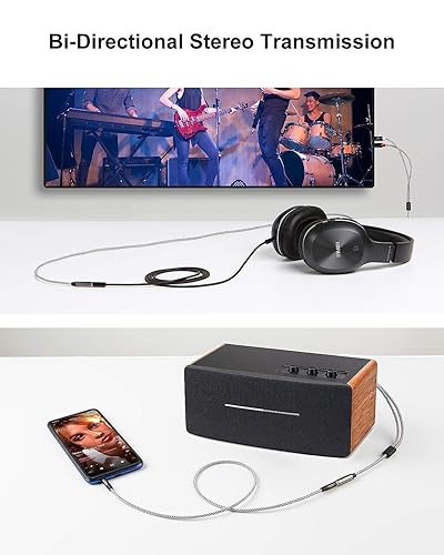 Miniatura 4 de CableCreation Cable de audio estéreo hembra de 0.138 in a 2RCA macho para TV, teléfonos inteligentes, MP3, tabletas, altavoces, cine en casa, negro