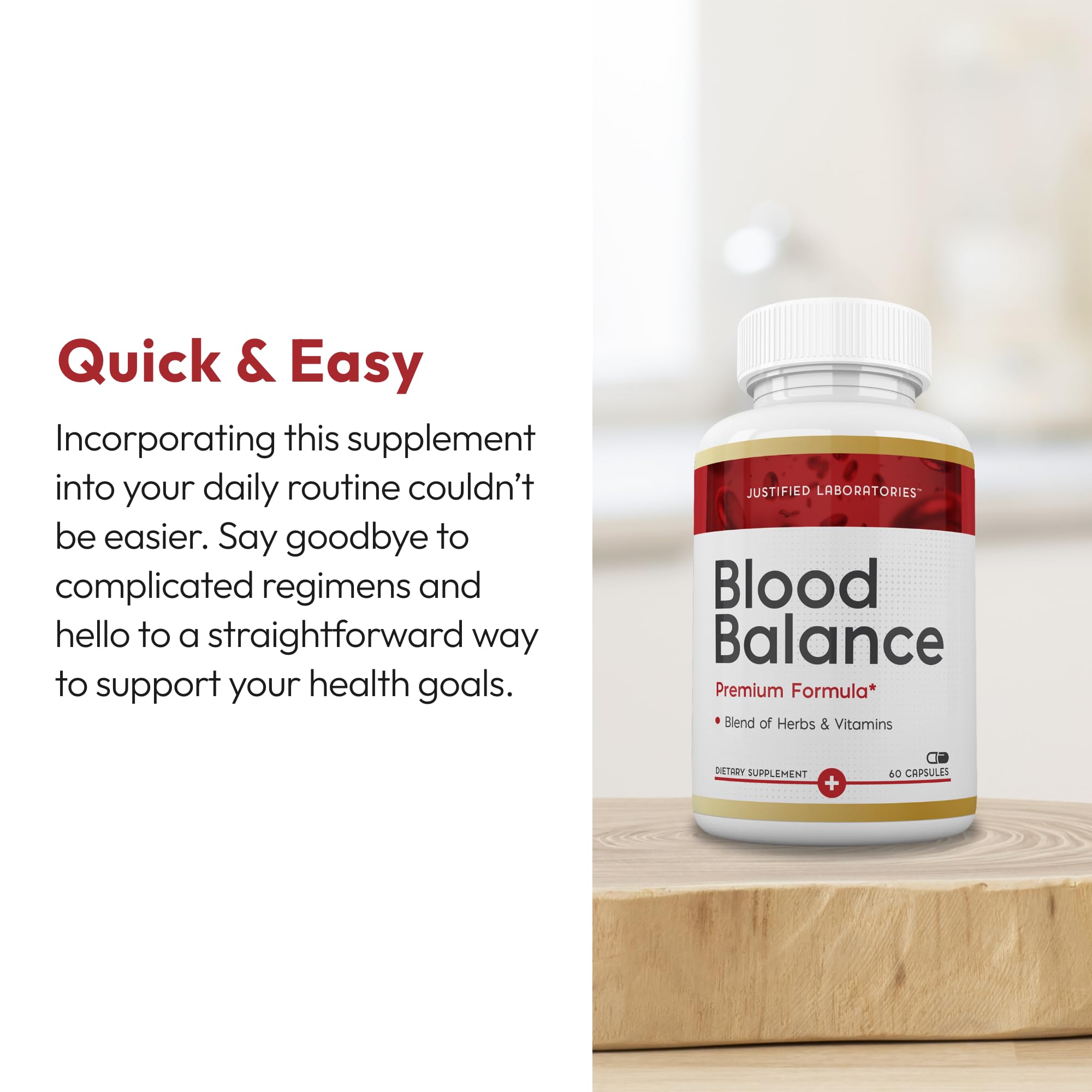 Justified Laboratories Blood Balance - 60 Capsules - Advanced Circulatory Support Formula with a Blend of Herbs & Vitamins - 30 Servings — Amazon image 4