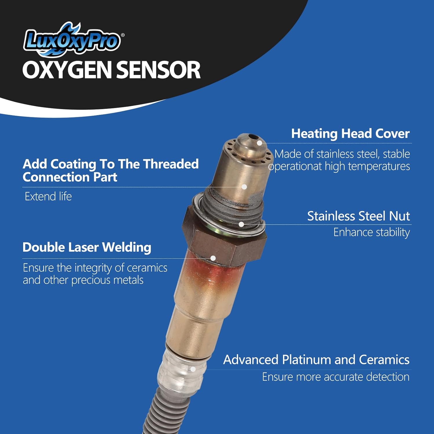 Oxygen O2 Sensor Upstream for Ford E-150 Escape Explorer for F150 Fiesta Flex Focus Fusion Mustang Connect, for Lincoln MKC MKS MKT MKZ Navigator, for Mazda Tribute, for Mercury Milan Replace 234-5113