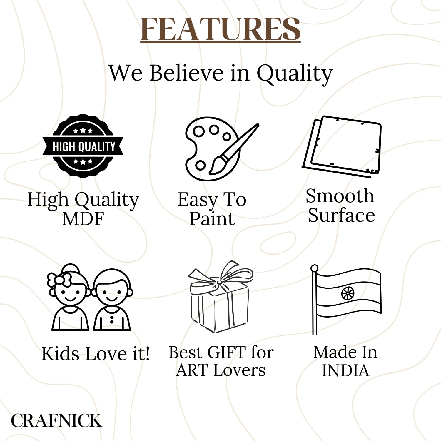 CRAFNICK® 10 Inch MDF Board | MDF Flower Cutouts for Resin Art, Lippan Art, Mandala, Painting | DIY MDF Boards for Art and Craft | Card Boards for Craft | Pine Wood- 2.5mm Thick (Set of 5) 3