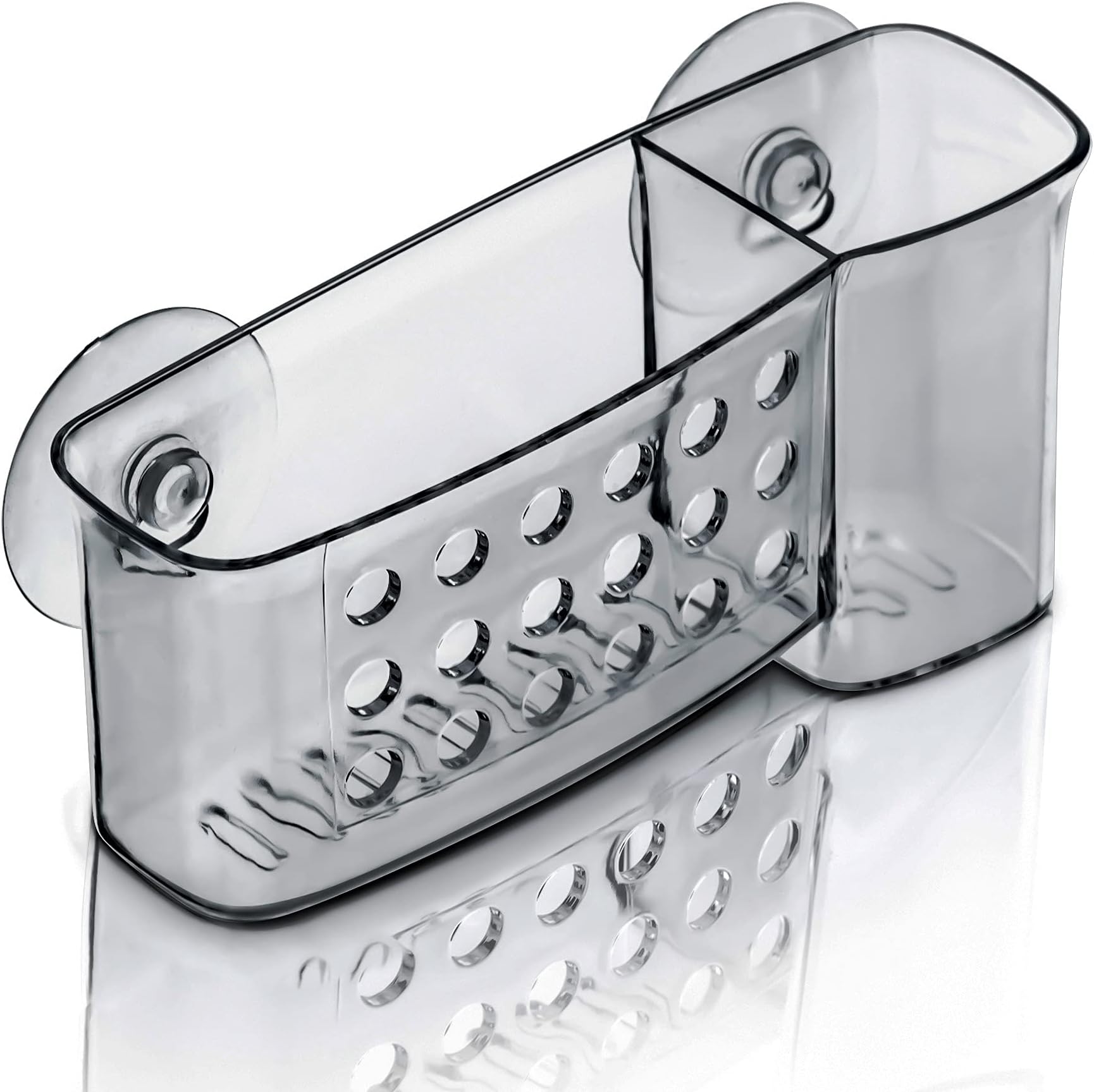 Bath Caddy Basket with Suction Cups, Multifunctional, 6 inch Long, Clear Acrylic Plastic, Perfect Bathroom Decor, Hold Toiletries, Kitchen Accessories, Space Saving Shower Organizer (1 Pack)