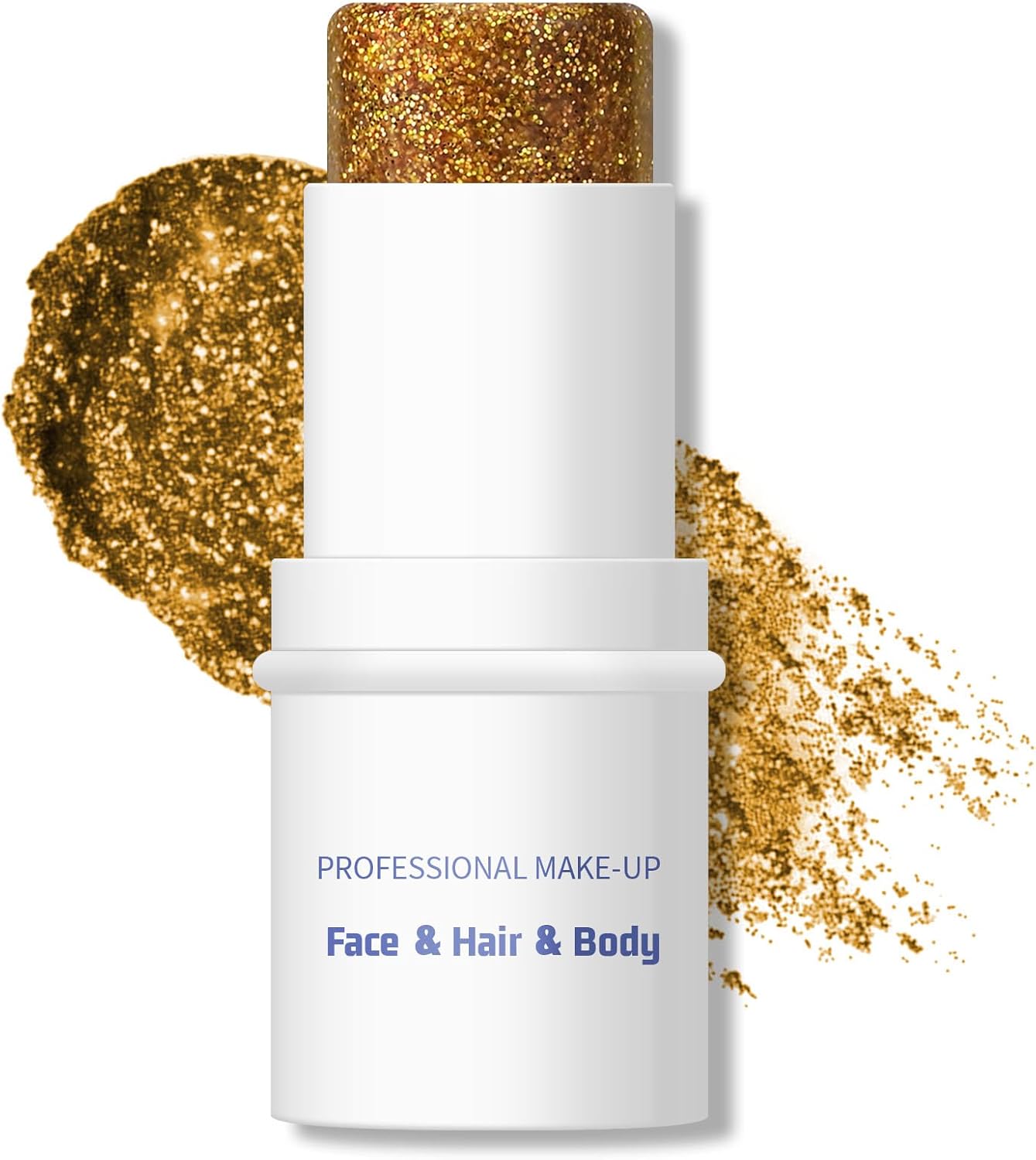 KYDA Body Glitter Stick, Chunky Glitter Gel for Face Body Hair, Sparkling Holographic Mermaid Sequins Paint, Lasting Multiuse Makeup Glitter Gel, Golden