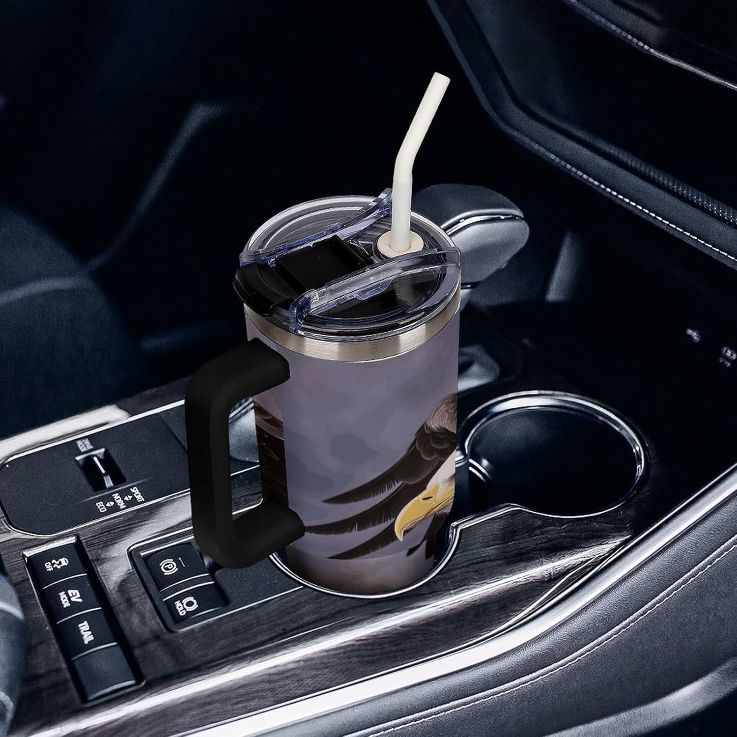 40 Oz Tumbler with Straw And Lid Bald Eagle Insulated Travel Coffee Mug Stainless Steel Water Bottle Vacuum Insulated Tumblers for Sport Work Car Travel Weekends