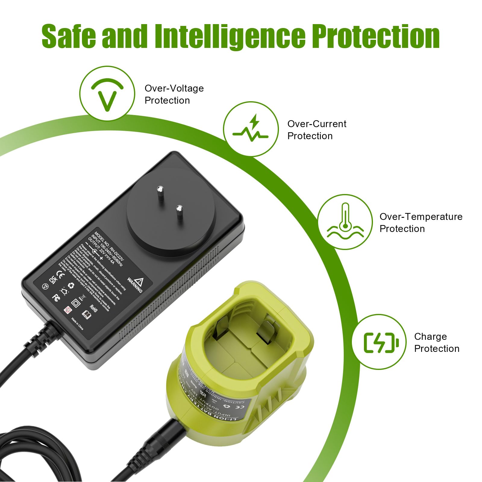 KUNLUN 2Stück 5,5Ah Ersatzakku für Ryobi 18V P108 Akku Li-ion Batterie Ryobi ONE+ RB18L50