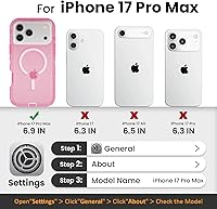 Vista 2 de for iPhone 17 Pro Max Case, Compatible with MagSafe, Dual Layer Transparent Magnetic Phone Case, Heavy Duty Anti-Drop Shockproof Protection Phone