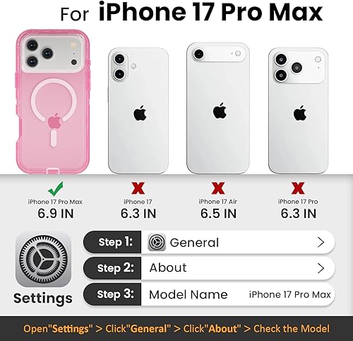 Miniatura 2 de Funda para iPhone 17 Pro Max, compatible con MagSafe, funda magnética transparente de doble capa, resistente anticaídas y a prueba de golpes,