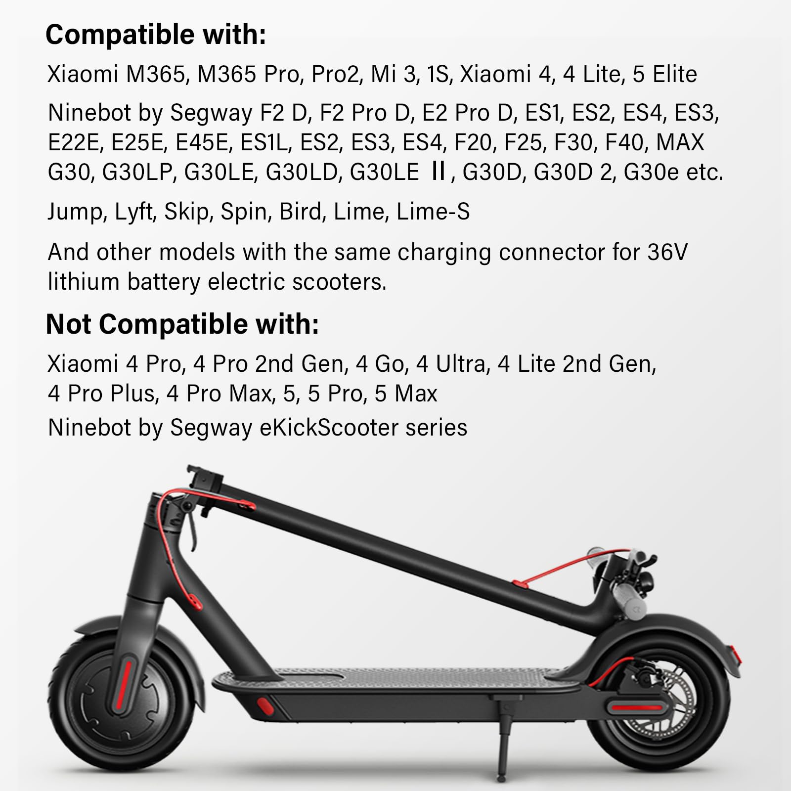 Cargador Patinete Electrico 42V 2A 84W Compatible con Xiaomi M365, M365 Pro, Pro 2, Mi 4, 4 Lite, 5 Elite, Ninebot