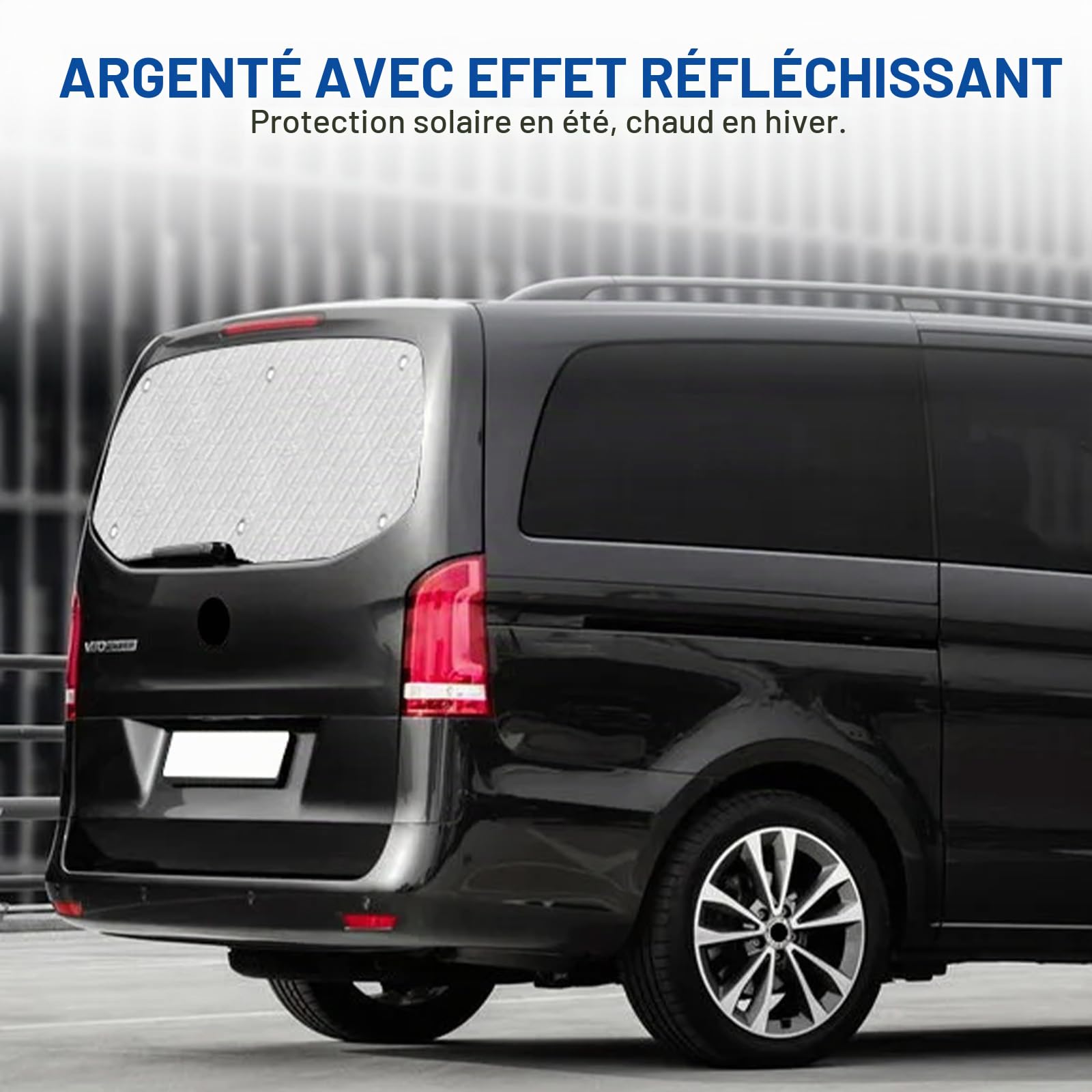 Pare-Soleil pour Pare-Brise Compatible avec Mercedes-Benz Vito W447 2014-2025, Pare-Soleil de Lunette Arrière à Une Porte Thermiques Internes