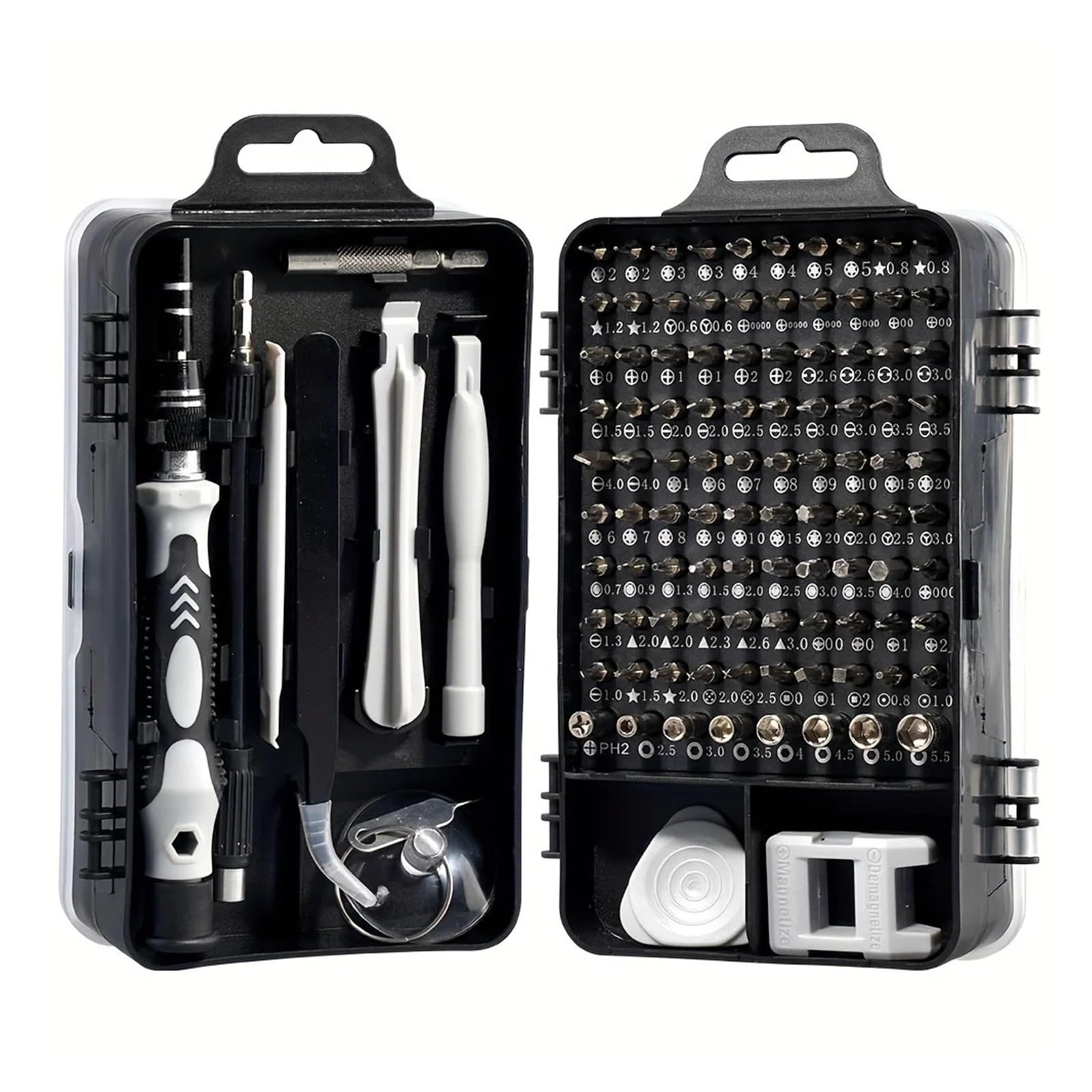 Destornillador de precisión 115 en 1, juego de minituercas magnéticas, Kit de herramientas de reparación del hogar multifunción (Color : schwarz)