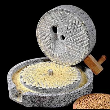 Manual Coffee Grinders Stone Mill Household Old Wheat Berry Grinder, Traditional Handmade Small Peppers Stone Mill Spice Crushers, Coffee Bean Machine Soybean Capsicum Dry/Wet Mil,13.8inch/35cm