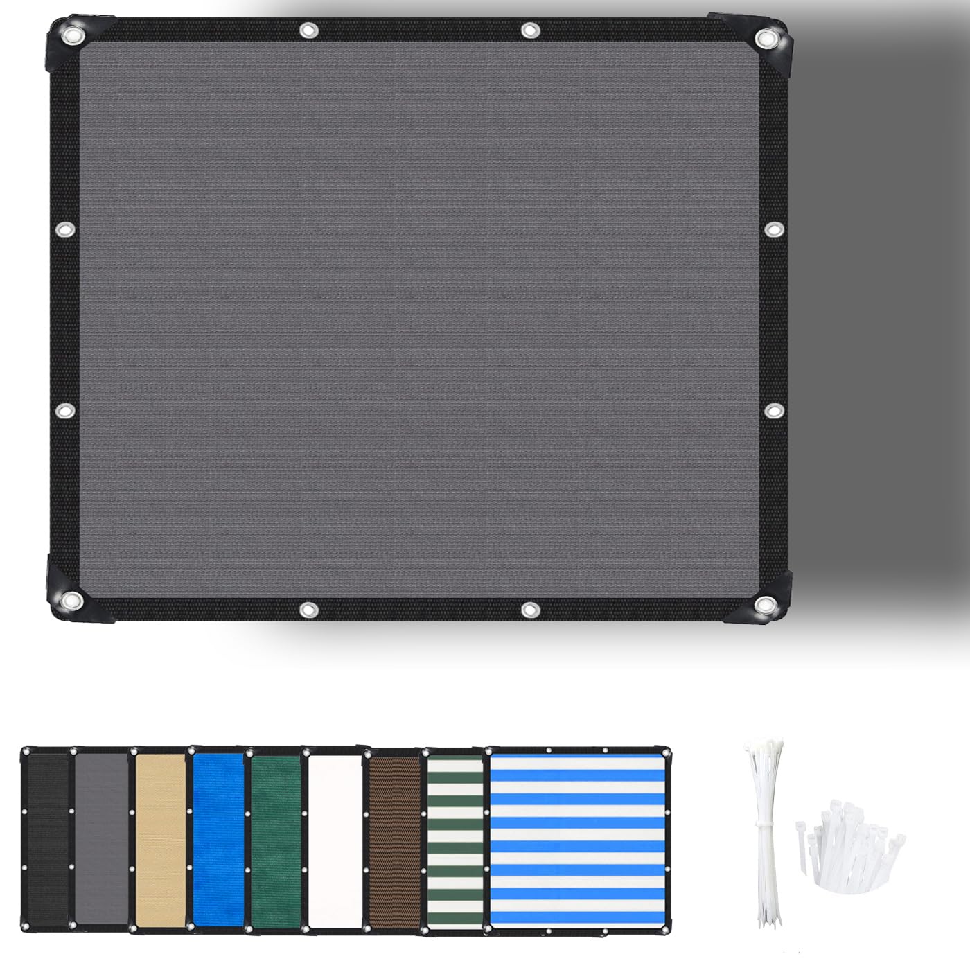 ZHhan Garden Sun Screen Fabric Shade Net Outdoor Fence Netting Screening, Backyard, Patio, Balcony, Includes Cable Ties 8 Days Delivered 9 Colors Grey,0.6x6.5m