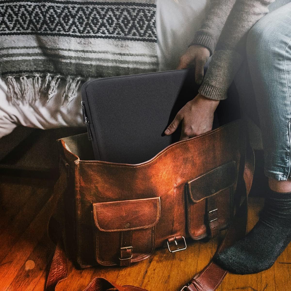 17.3 inch Laptop Sleeve Case for HP 17.3/ Envy 17/Pavilion, ASUS VivoBook, Computer Protective Padded Laptop Bag, Black - Image 6