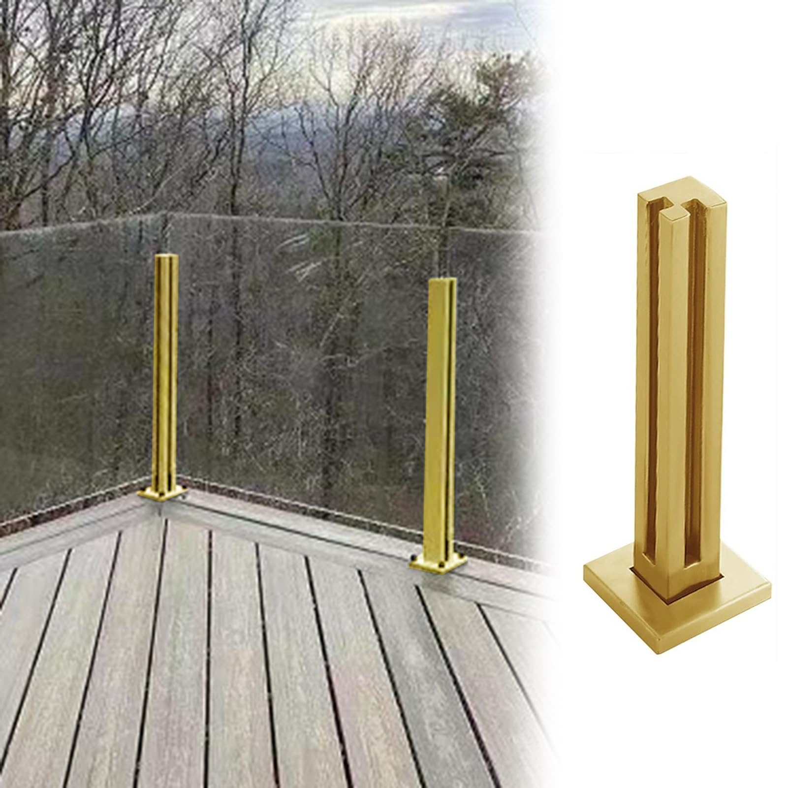 Poteau de garde-corps en verre résistant à la chaleur pour terrasse stable