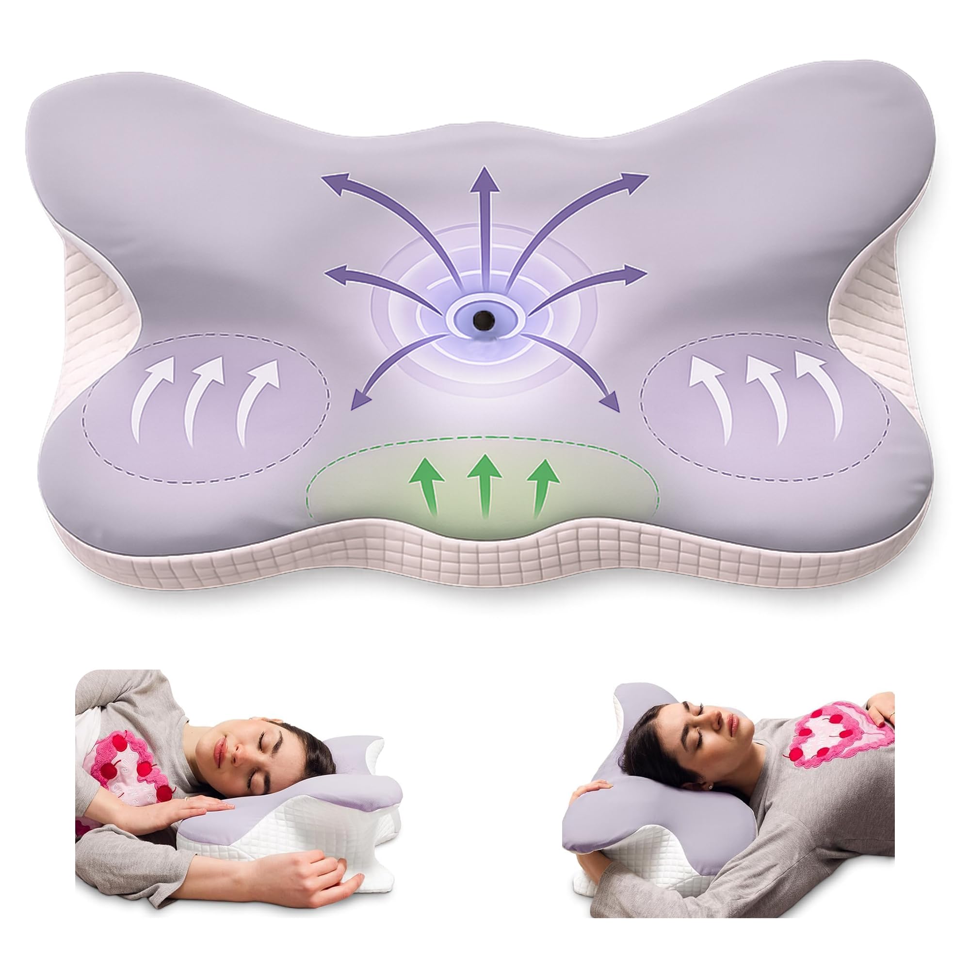 Coussin cervical idéal pour dormir sur le dos ou le côté sans douleurs