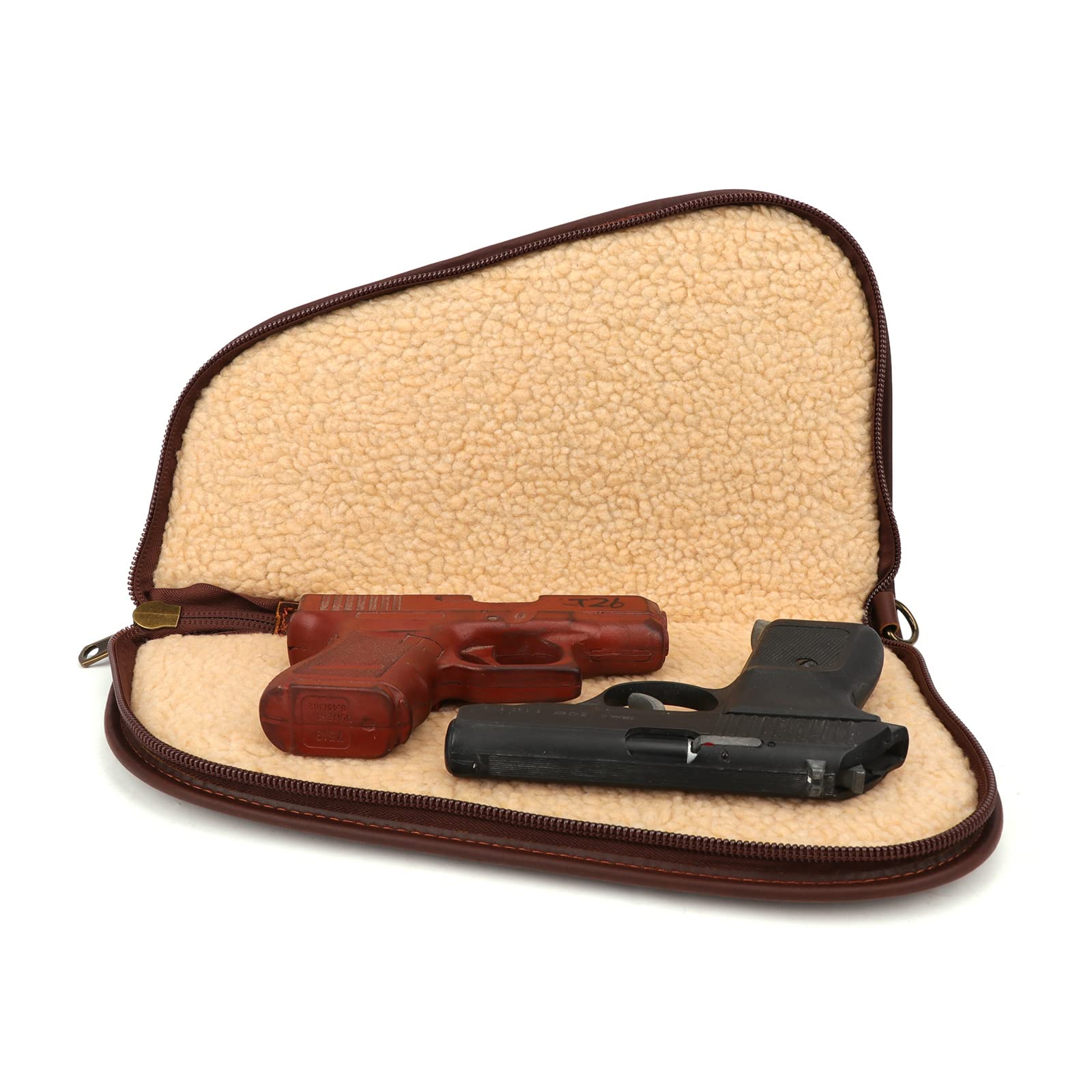 Funda de Piel auténtica para Pistola con Cremallera, Suave y Acolchada