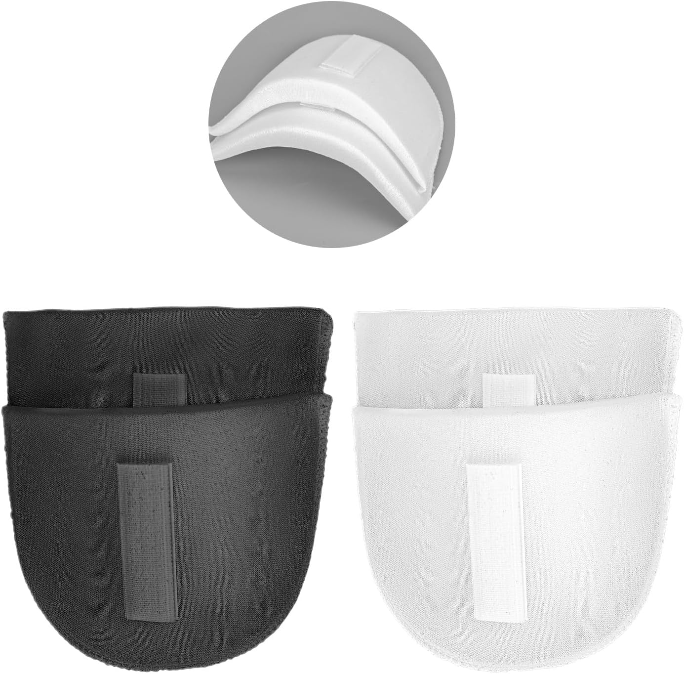 2 Pairs Set-in Shoulder Pads Thickness 1.5cm Breathable Sponge Pads Shoulder Enhancer Sewing Supplies for Women Men Sloping High Low Shoulders Blazer Suit T-Shirt (Black+White)