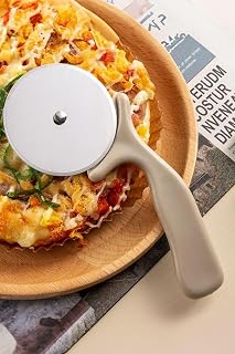 Plastik Saplı Çelik Pizza Hamur Mantı Börek Kesme Ruleti Pratik Pizza Kesici Dilimleyici Rulet