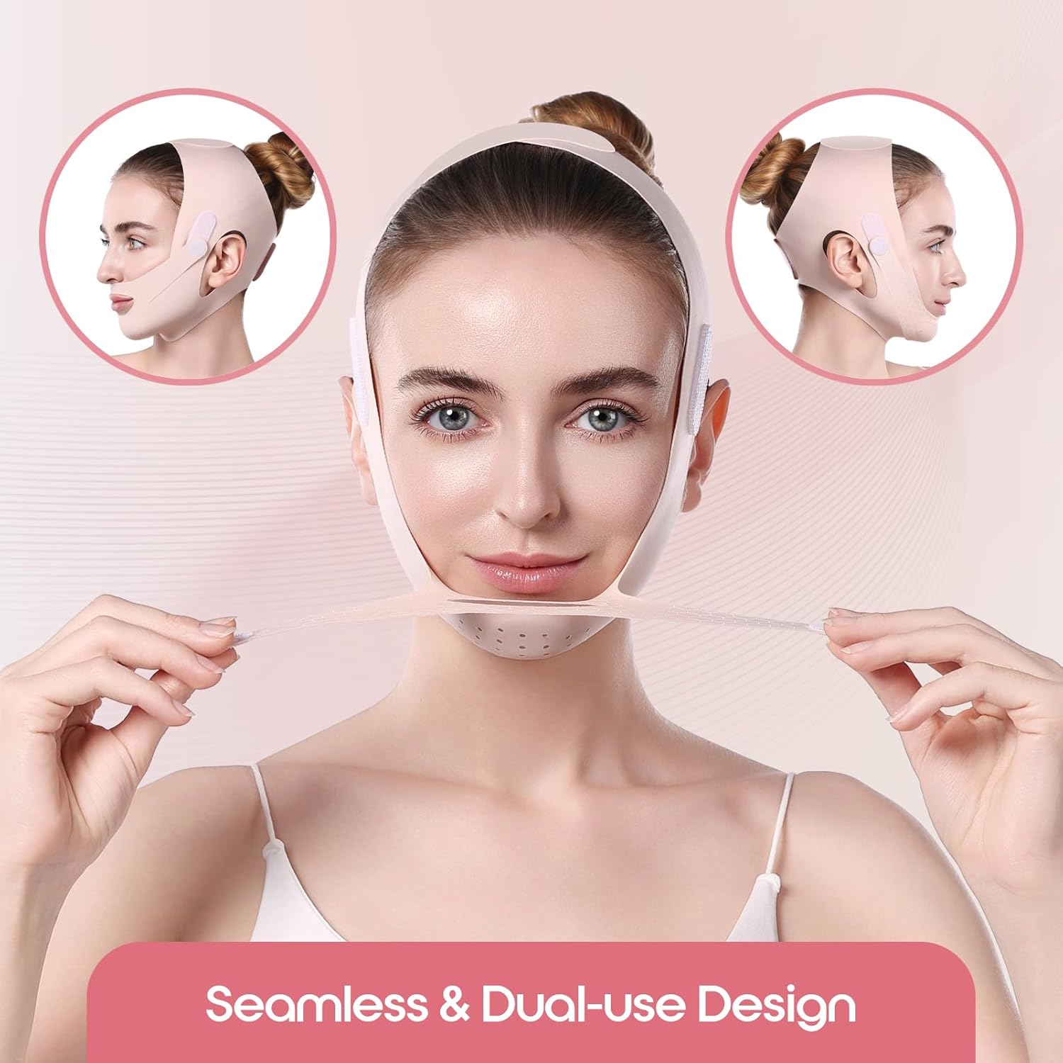 Chin Strap for Sleeping, Double Chin Strap - Double Chin Mask & Face Slimming Mask - Breathable Face Lifter & V Line Mask - Reusable Vline Face Lifting Mask for Women, Chin Lift Mask - Image 2