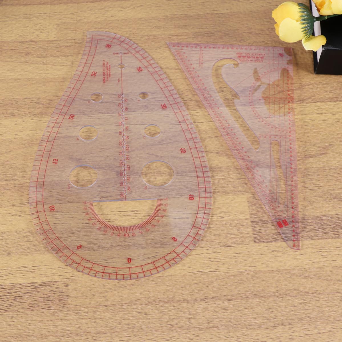 SEWACC 2 Piezas Set de Reglas de Costura Multifuncional de Plástico Variedad de Formas y Curvas para Dibujo y Patronaje en Accesorios de Costura