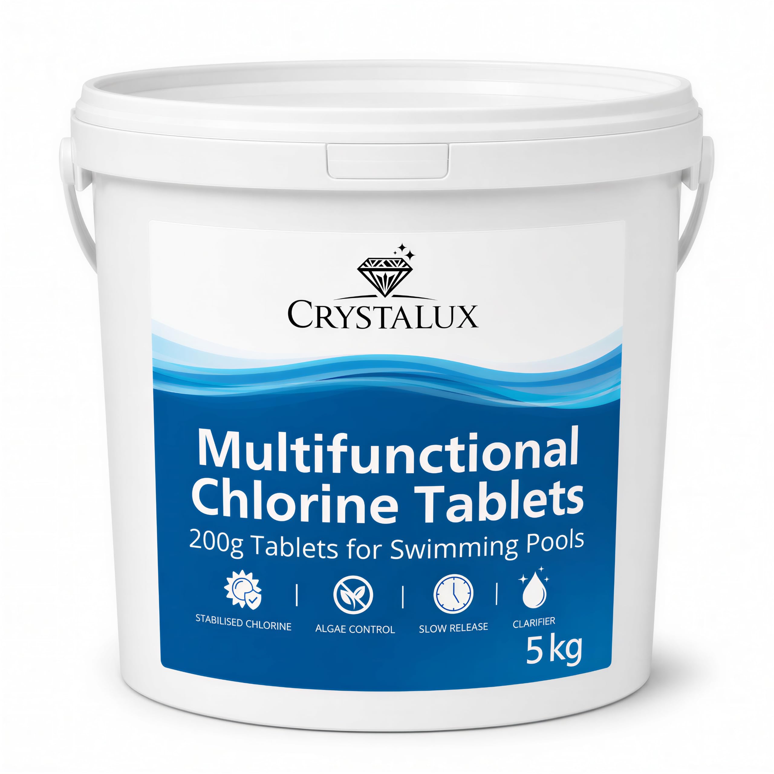 CrystaLux Multifunctional Chlorine Tablets 200g 5kg for Swimming Pools