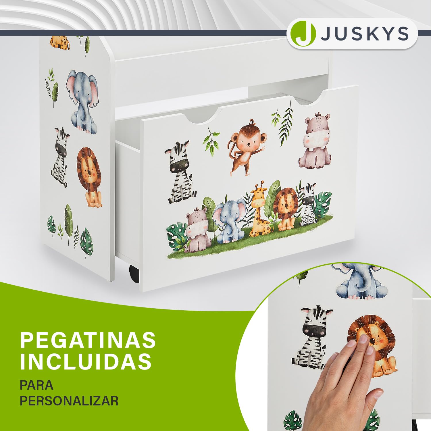 Juskys Estantería Infantil para Libros con 3 estantes y juguetero - Librería de Madera Blanca - 63x30x70 cm APA - Almacenamiento de Libros y Juguetes en la habitación Infantil