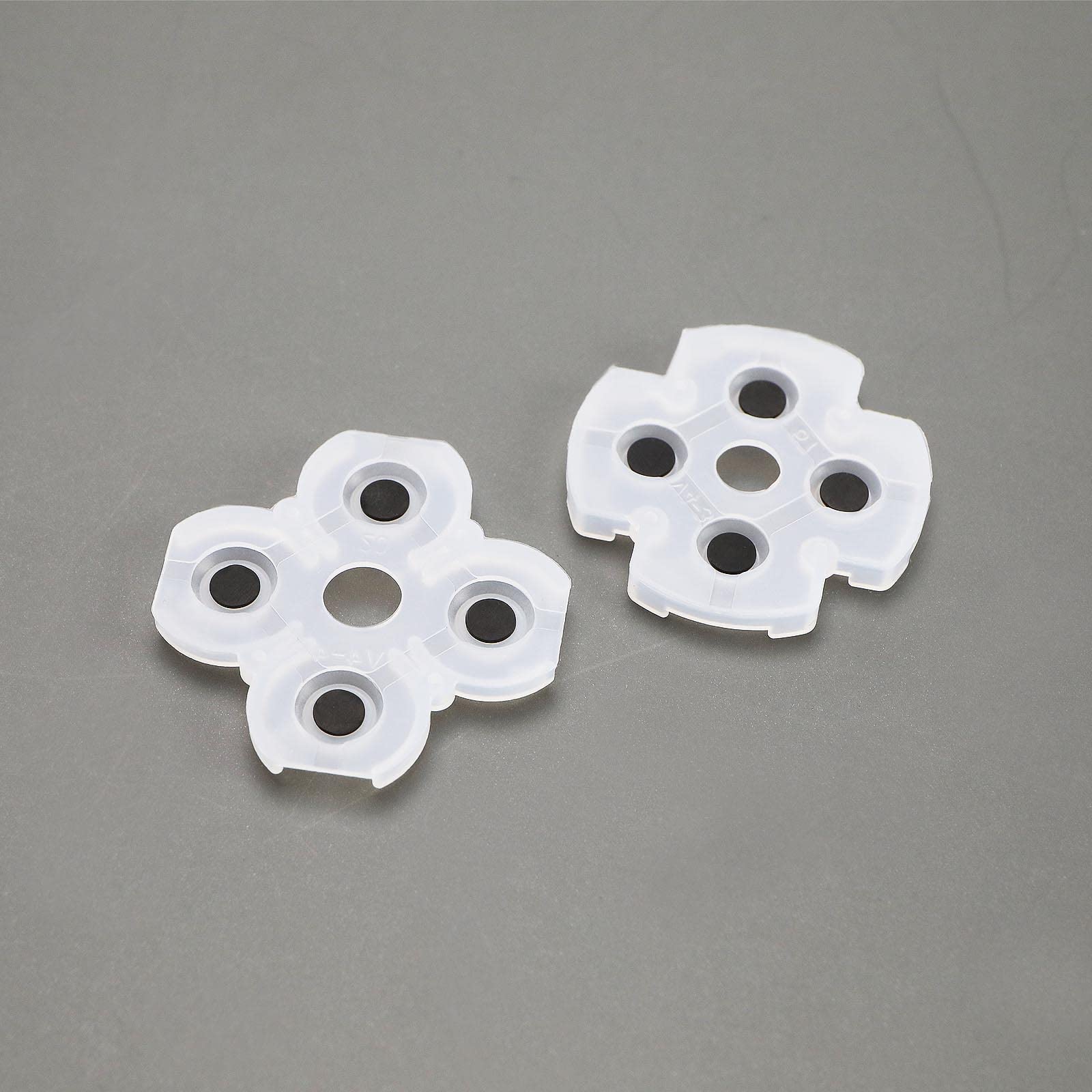 ECSiNG 3 juegos de almohadillas de botón conductivo de repuesto compatibles con el controlador PS4 JD M-030 JD M-040 silicona conductor adhesivo almohadilla de botón transparente