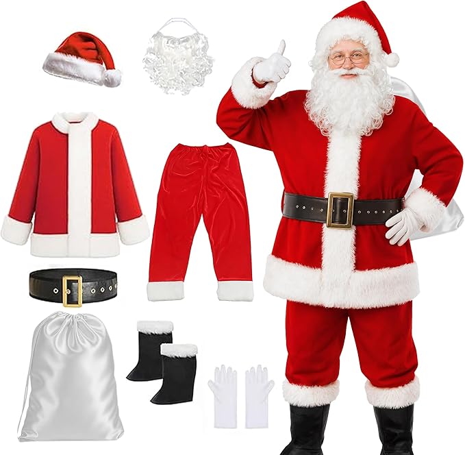 サンタクロース コスプレ 衣装 超厚手!8点セットの画像