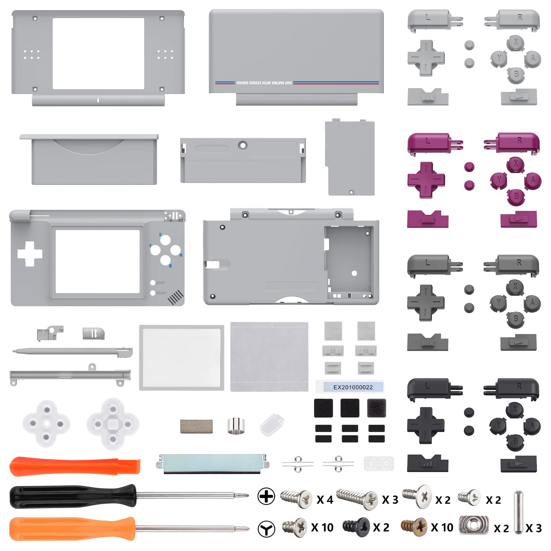 eXtremeRate Ersatz Gehäuse Case für Nintendo DS Lite NDSL, DIY-Voll Hülle&Knöpfen&Screen Protector Shell Cover Zubehör für Nintendo DS Lite Handheld Spielekonsole(Klassik 1989 GB DMG-01)-Ohne Console