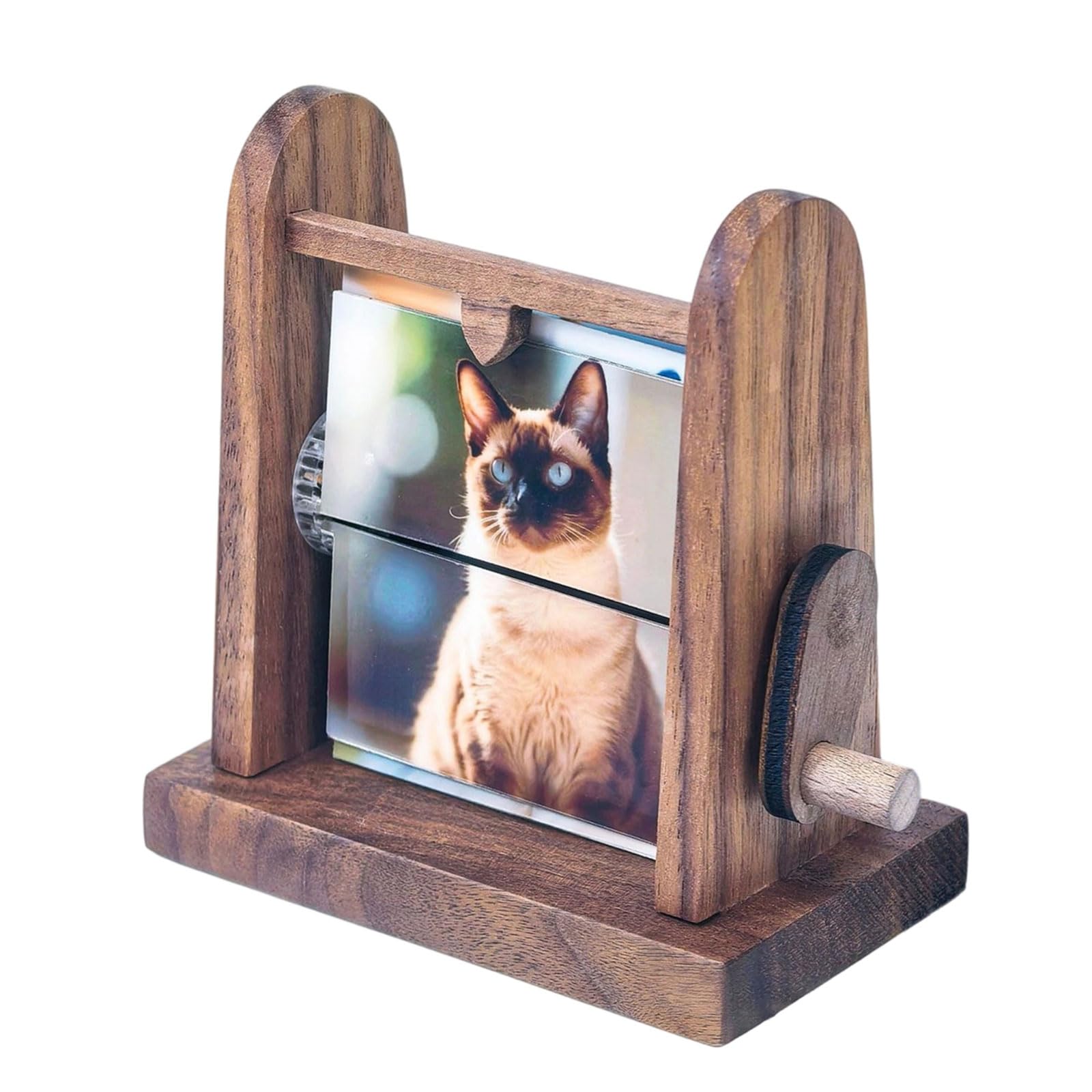 Customs Photo Flipbook Frame Hand Crank Photo Box Mechanical Photos Album Desktop Picture Frames Grandma Gift Picture Frame