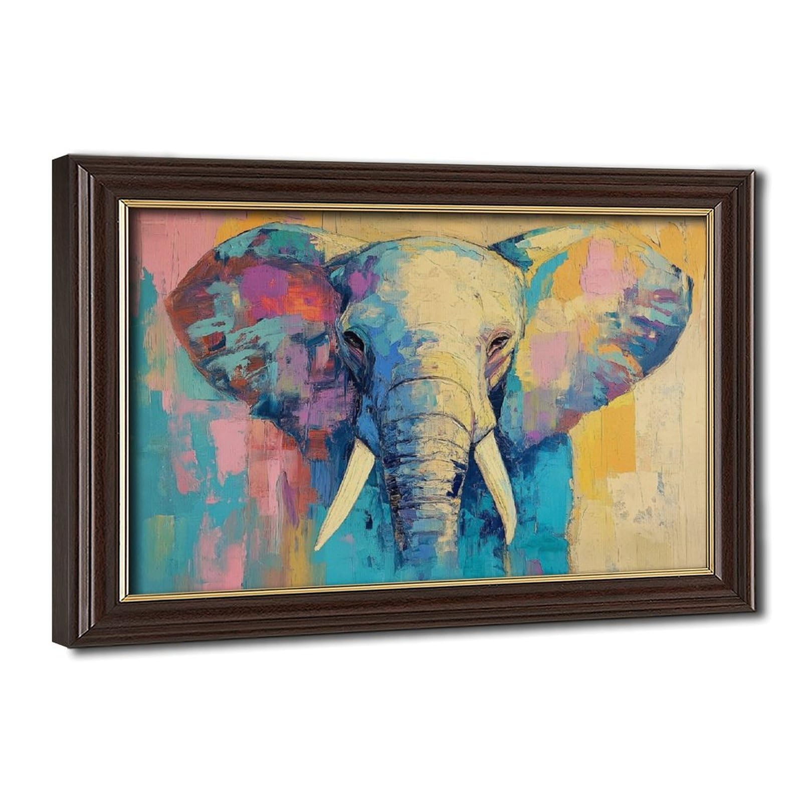 Bareronor Watercolour Elephant Poster Canvas Poster Bedroom Decor Landscape Office Room Decor Gift 24" L X 36" W