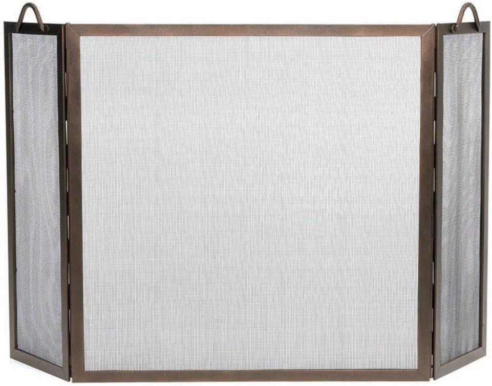 Minuteman International SS-31Z Twisted Rope Folding Fireplace Screen, Roman Bronze
