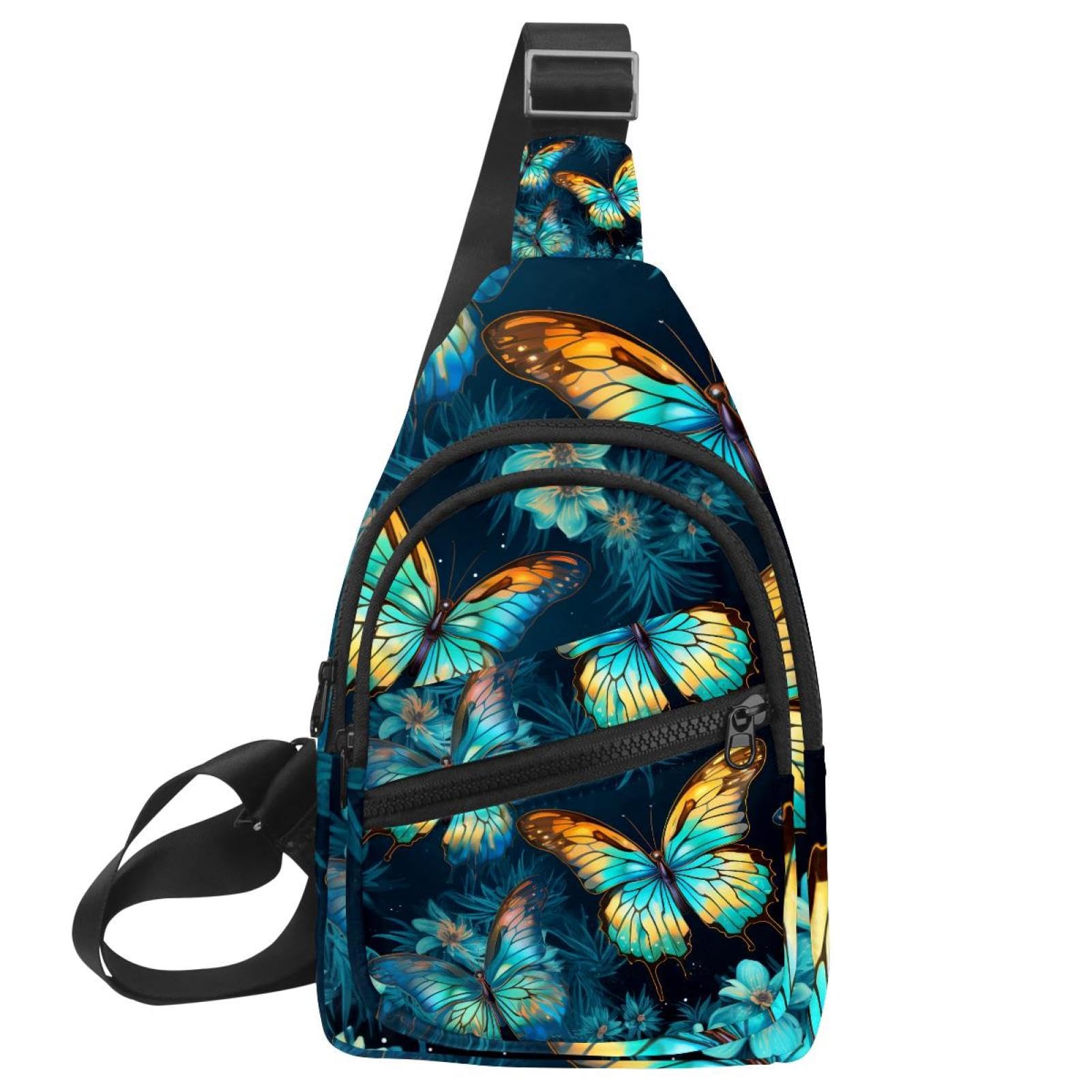 Mochila cruzada Phantom Butterfly cómoda riñonera multicolor para caminar 7