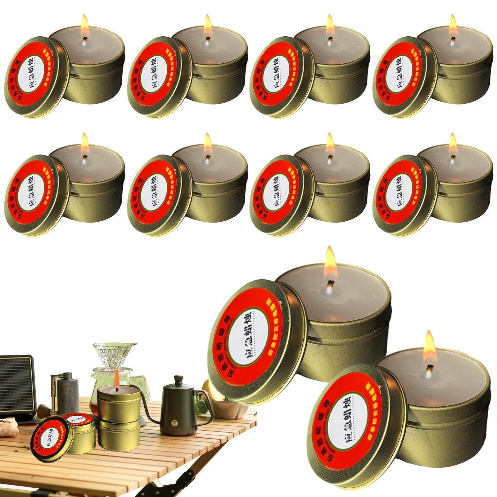 Survival Candles Long Burning Safe, Portable, 10 Pieces, Long-Life