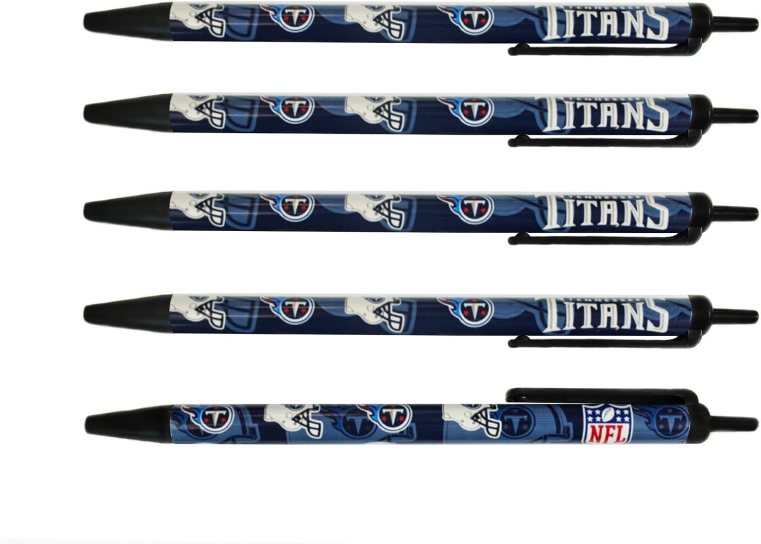 NFL Tennessee Titans Disposable Black Ink Click Pens, 5-Pack : Sports Fan Writing Pens : Sports & Outdoors
