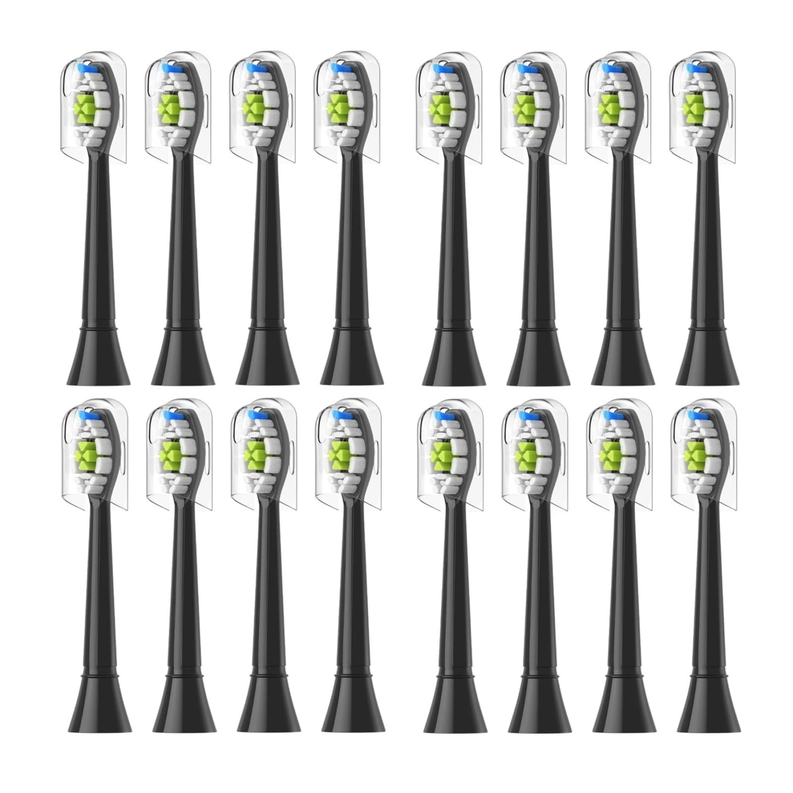 Testine, compatibile con Philips, HX9312 HX9322 | HX9331 HX9332 HX9340 HX9342 HX9350 HX9352 HX9359 HX9361(16pcs Black)