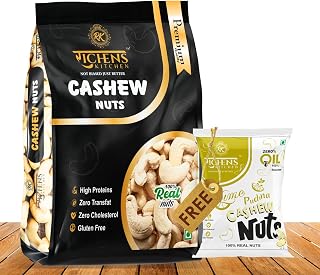 Richens Kitchen 100% Natural & Crunchy Premium Whole Cashew Nuts I W240 I 250g I Nutritious & Delicious I High Fiber I Ric... Price In India