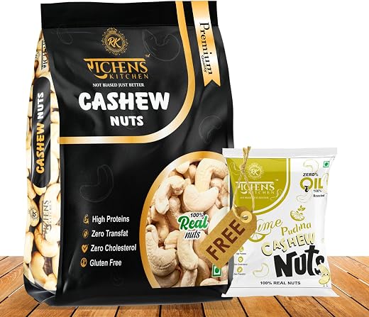 Richens Kitchen 100% Natural &amp; Crunchy Premium Whole Cashew Nuts I W240 I 250g I Nutritious &amp; Delicious I High Fiber I Ric...