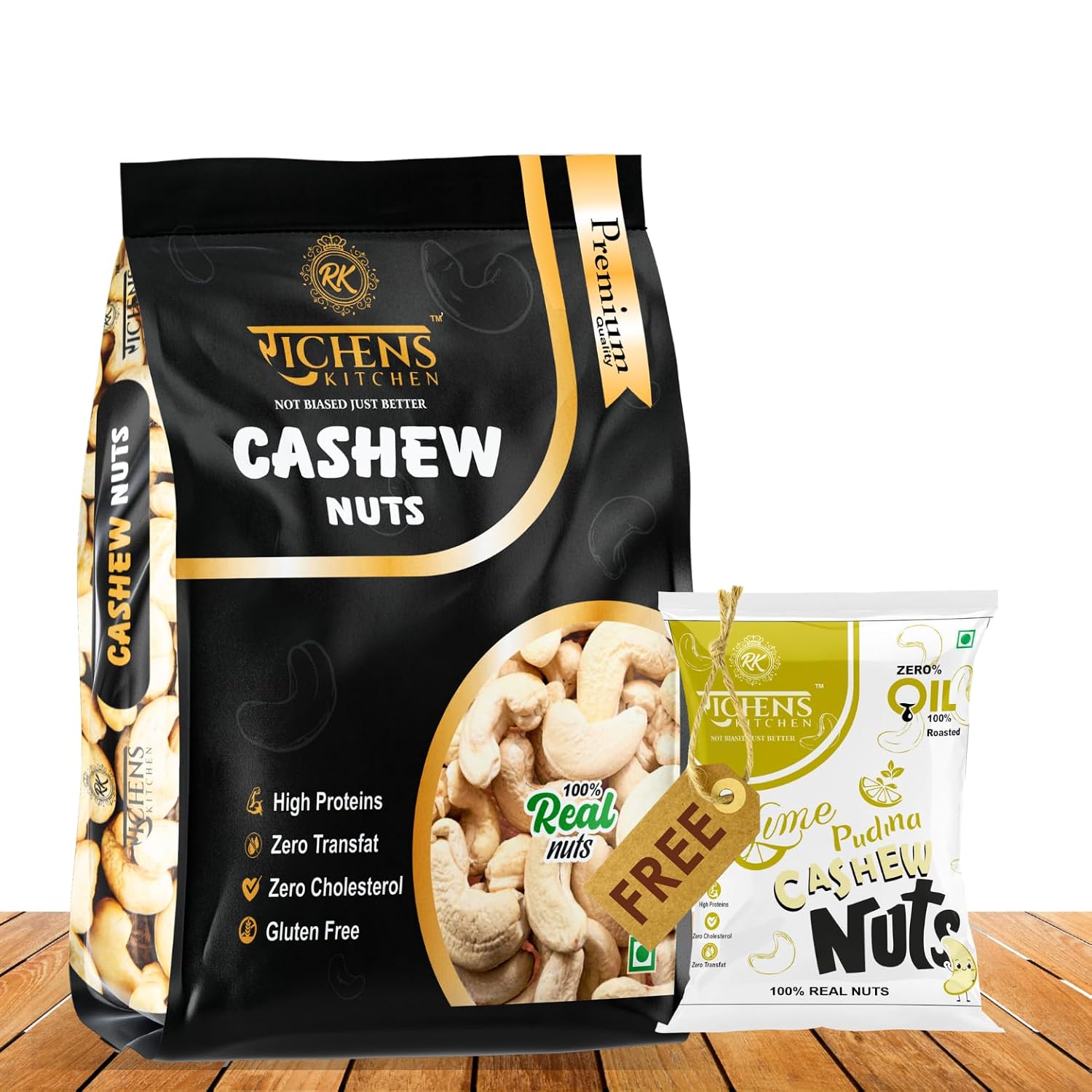 Richens Kitchen 100% Natural & Crunchy Premium Whole Cashew Nuts I W240 I 250g I Nutritious & Delicious I High Fiber I Ric...